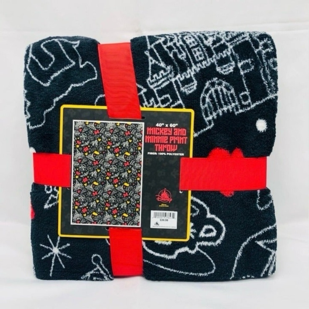 Disney Parks - 40”x 60” Mickey and Minnie Print Throw Blanket